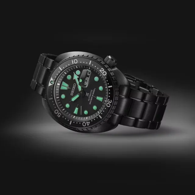 【SEIKO 精工】Prospex 黑潮夜視 200米海龜潛水機械錶-45mm(SRPK43K1/4R36-06Z0SD)