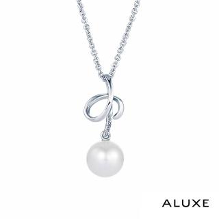 【ALUXE亞立詩】18K金 天然淡水珍珠 7-7.5mm 珍珠鑽石項鍊 珍愛約定 NN0834