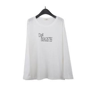 【米蘭精品】現貨+預購 T恤長袖上衣(字母印花純棉圓領女裝2色74kr56)