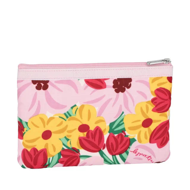 【Lesportsac】3-Zip Cosmetic 三層拉鍊化妝包 收納包 盥洗包 送禮 禮物 推薦 女包(粉紅花漾)