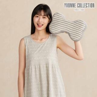 【YVONNE 以旺傢飾】條紋車用骨頭頸枕-迷霧灰