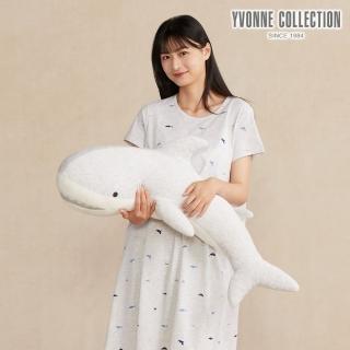 【YVONNE 以旺傢飾】鯊魚彎型抱枕-銀白灰