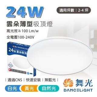 【DanceLight 舞光】24W 雲朵 LED吸頂燈 超薄吸頂燈 適用2-4坪(1入組)