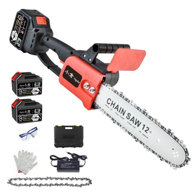 【Ogula 小倉】電鏈鋸 強勁動力 淬火鏈條 12寸無刷鏈鋸（25000M兩電）配塑箱(鏈鋸機/伐木鋸/電動鋸子)