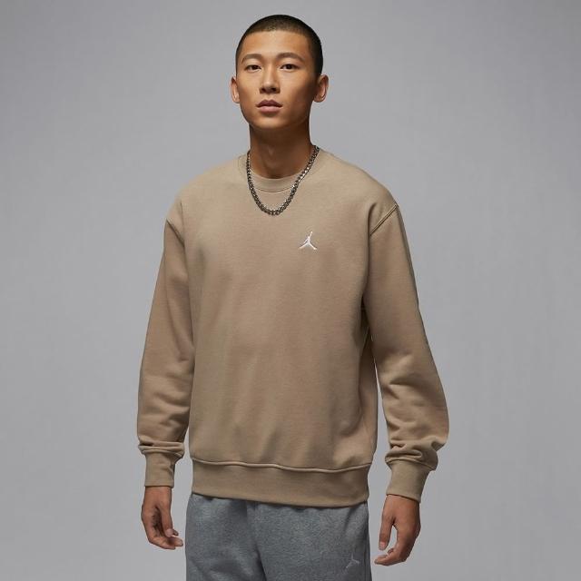 【NIKE 耐吉】AS M J BRK FLC CREW LB 男 長袖上衣 大學T 毛圈布 喬丹 卡其(FV7296257)