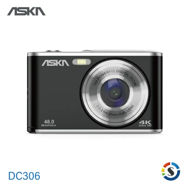 【aska】台灣品牌 ASKA DC306 數位相機 黑(套組)