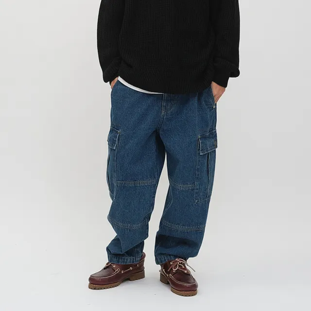 【plain-me】男女款 水洗工裝繭型長褲 男長褲 女長褲(寬褲 長褲 工裝褲 褲子 PLN4007-251)