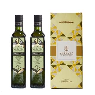 【AUGANIC 澳根尼】特級冷壓初榨橄欖油2瓶禮盒750mlX2瓶(澳洲原裝進口100%純橄欖油禮盒)