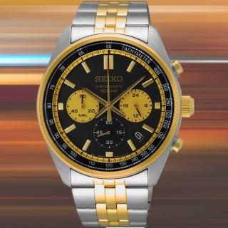 【SEIKO 精工】賽車設計款三眼計時碼錶石英男錶 黑 41mm(SSB430P1.8T63-00W0KS)
