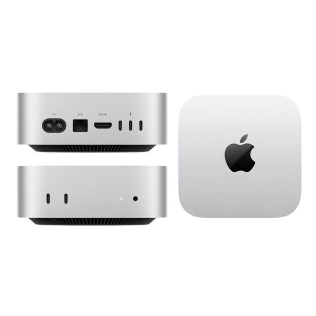 【Apple】2024 Mac mini M4晶片 10核心CPU與10核心GPU 16G/512G SSD/Gigabit 乙太網路(MU9E3TA/A)