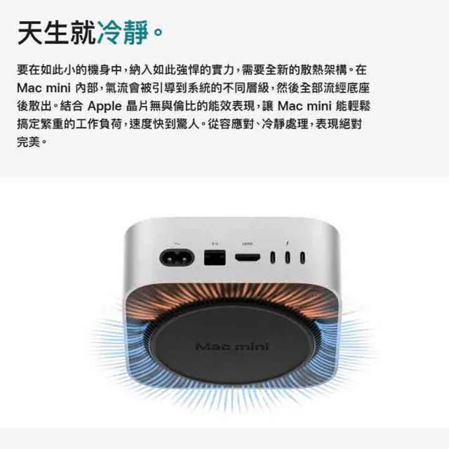 Apple】2024 Mac mini M4晶片10核心CPU與10核心GPU 16G/512G SSD Apple】2024 Mac mini M4晶片10核心CPU與10核心GPU 16G/512G SSD