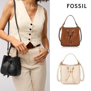 【FOSSIL 官方旗艦館】Tessa 真皮束口水桶包(多色可選)
