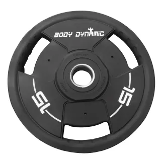 【BODY DYNAMIC 德旺】PU槓片- 15 kg(三孔好抓取 PU材質 一組兩入)