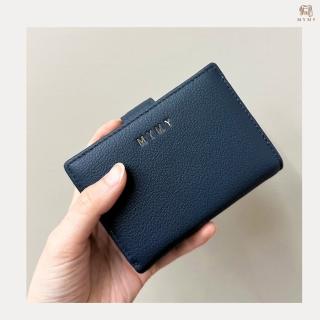 【MYMY】真皮 優雅細緻 荔枝紋牛皮短夾 深邃藍(牛皮/短夾/錢包/零錢/多色任選)