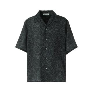 【Onitsuka Tiger】Onitsuka Tiger鬼塚虎-圖騰設計黑色短袖襯衫(2181B047-001)