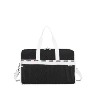 【Lesportsac】輕量材質 奢華大型旅行袋(1522 USA簡約黑白)
