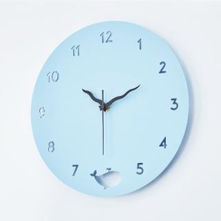 【OPUS 東齊金工】歐式鐵藝時鐘 / 靜音壁掛鐘 / 造型壁鐘(CL-nw12SB 藍鯨圓舞曲 天藍)