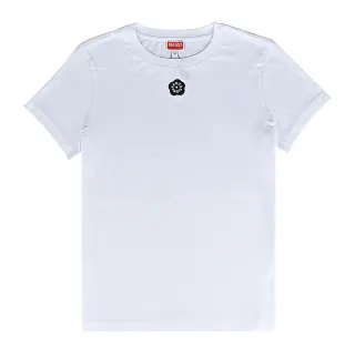 【KENZO】KENZO Boke Flower 2.0海棠花刺繡布章棉質短袖T恤(女款/白x黑)