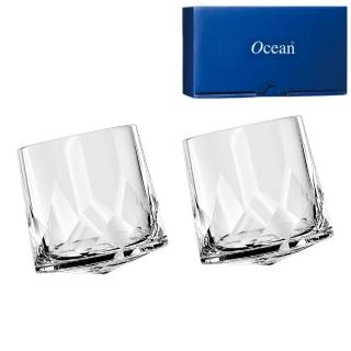 【Ocean】旋轉威士忌杯 305ml 2入禮盒組 Connexion系列(威士忌杯 調酒杯 不倒翁杯 玻璃杯禮盒)