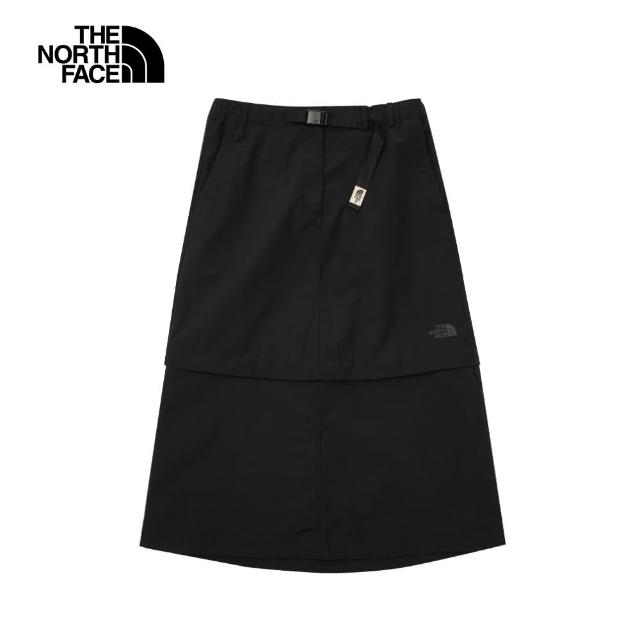 【The North Face 官方旗艦】北面女款黑色DWR防潑水可拆卸短裙｜8C59JK3