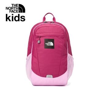 【The North Face 官方旗艦】北面兒童桃紅色大尺寸品牌LOGO休閒後揹包｜8AMXAGD(書包)