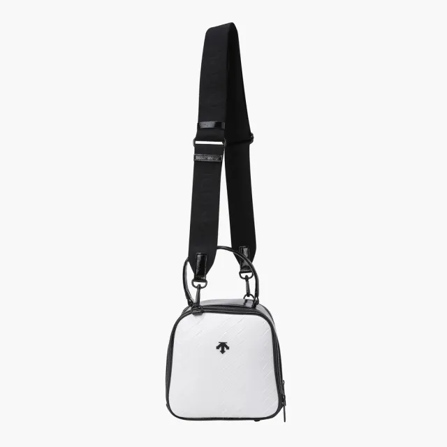 【DESCENTE】GOLF 迪桑特  女士 高爾夫側背包 方形立體包(白色)