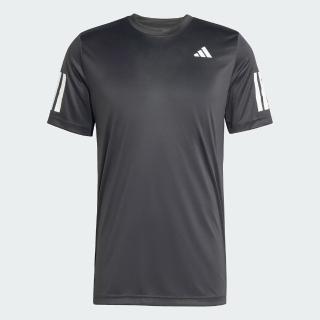 【adidas 愛迪達】Club 3str Tee 男 T恤 運動上衣 休閒短袖 吸濕排汗 黑 亞版(JG0978)