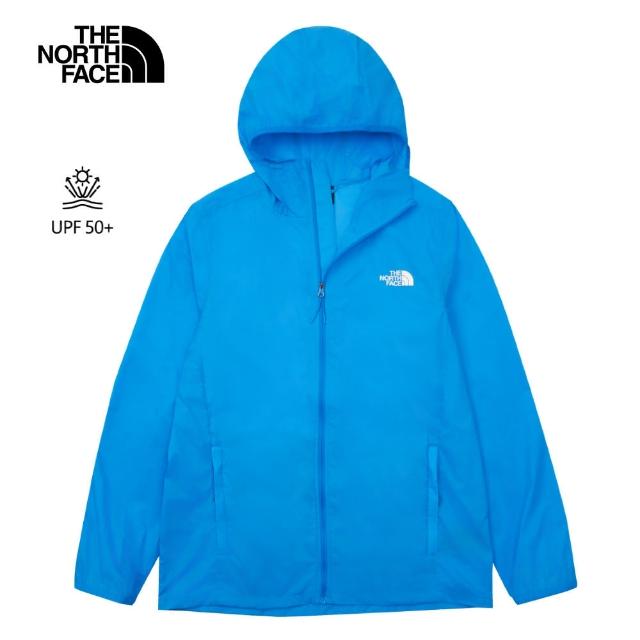 【The North Face 官方旗艦】北面男款藍色UPF防曬連帽外套｜8C0TT4S(抗UV)