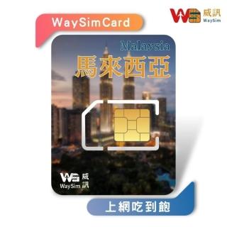 【威訊WaySim】馬來西亞 4G高速 吃到飽網絡卡 7天(旅遊網絡卡 出國網絡卡 吃到飽網絡卡 高速上網絡卡)
