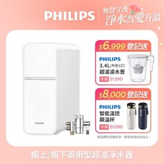 【Philips 飛利浦】櫥上/櫥下兩用型 可直飲超濾淨水器(AUT1211)