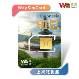 【威訊WaySim】印尼 4G高速 吃到飽網卡 10天(旅遊網卡 出國網卡 吃到飽網卡 高速上網卡)