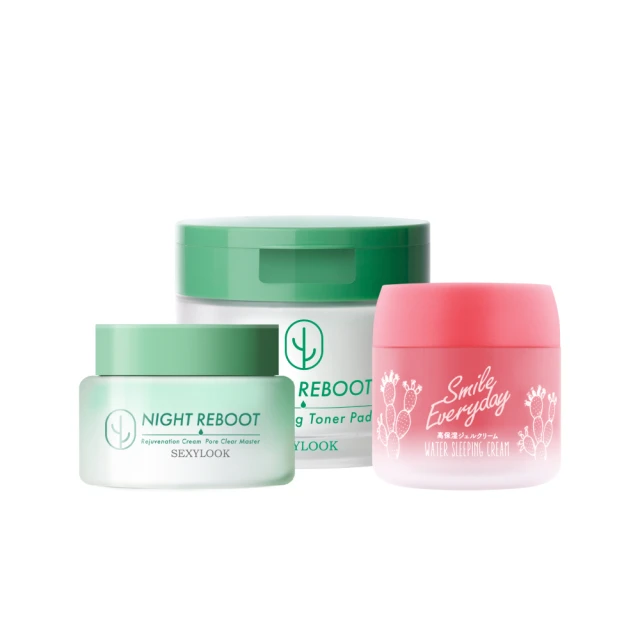 【SEXYLOOK 西西露】仙人掌夜光霜50ml/韓國棉片_仙人掌代謝/CICA保濕/熊果素亮白(任選1_夜光霜/濕敷棉)