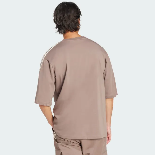 【adidas 愛迪達】Oversize Tee 男 T恤 運動上衣 休閒短袖 卡其 亞版(JP1058)