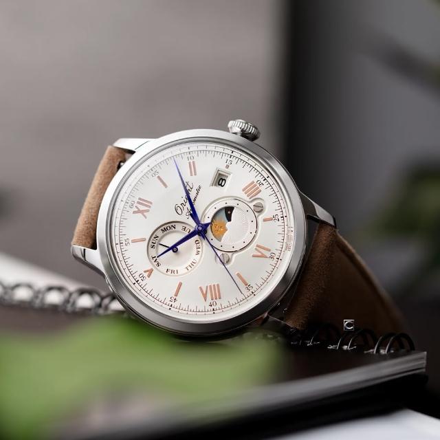 【ORIENT 東方錶】Sun & Moon 系列 75週年限量晝夜顯示機械錶 男錶-41.5mm(RA-AK0808S 送禮推薦)