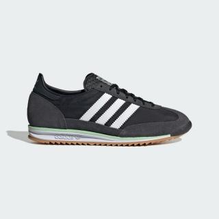 【adidas 愛迪達】SL 72 OG W 女 休閒鞋 運動 復古 三葉草 麂皮 尼龍 拼接 黑灰(JH7390)