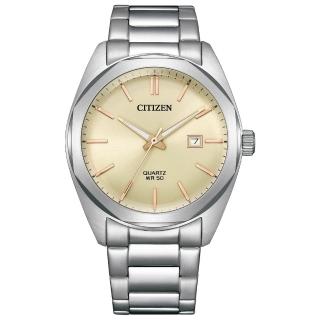 【CITIZEN 星辰】GENTS 城市簡約時尚石英男錶-米x銀/41mm(BI5110-54B)母親節 禮物