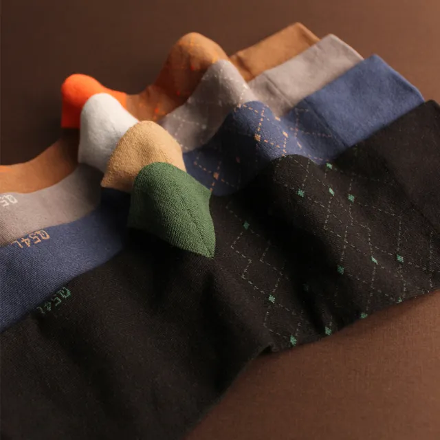 【FOOTER】6入組純色雙針刺繡/線條格紋紳士襪-男女款(Q53/Q54)
