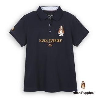 【Hush Puppies】女裝 POLO衫 簡約英文刺繡狗短袖POLO衫(丈青 / 53201102)
