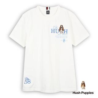 【Hush Puppies】男裝 T恤 簡約英文刺繡狗T恤(白色 / 53111201)