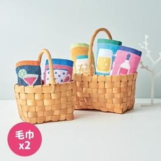 【Marushin 丸真】Porukka Pattern葡萄牙製北歐插畫創意毛巾超值2件組