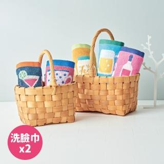 【Marushin 丸真】Porukka Pattern葡萄牙製北歐插畫創意洗臉巾(超值二入組)