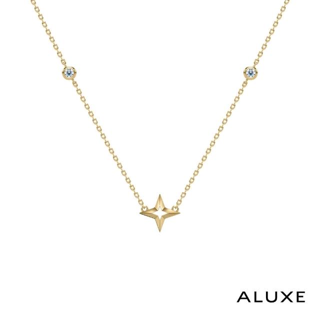 【ALUXE 亞立詩】10K金 鑽石項鍊 金色星芒 迪士尼 阿拉丁系列 NNDA006