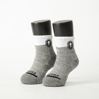 【FOOTER除臭襪】字母撞色運動氣墊襪-童款-區域性厚(ZH188-灰)