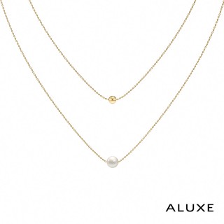【ALUXE 亞立詩】10K金 AKOYA珍珠 珍珠項鍊 金球 珍愛系列 Be True NN0132(珍愛系列 Be True)