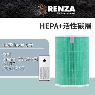 【RENZA】適用 Xiaomi 小米 4 LITE 四 LITE AC-M17-SC 空氣淨化器(2合1HEPA+活性碳濾網 濾芯)