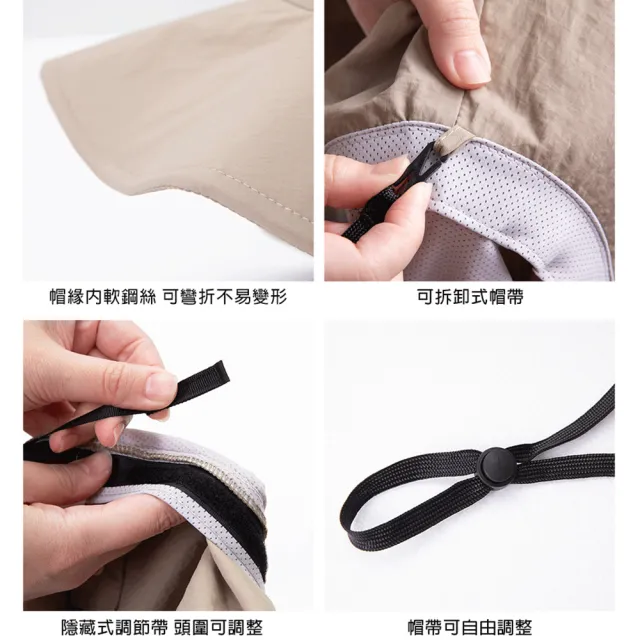 【蒂巴蕾】韓系透氣防曬披風帽-防潑水透氣快乾 UPF50 抗 uv(護頸 女帽 遮陽帽 防潑水 繞境 防曬帽 女)