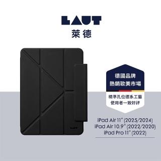 【LAUT 萊德】iPad Air 11（2024-2025）/10.9吋透明背板可拆式多功能保護殼-黑(適用M2/M3 平板殼)
