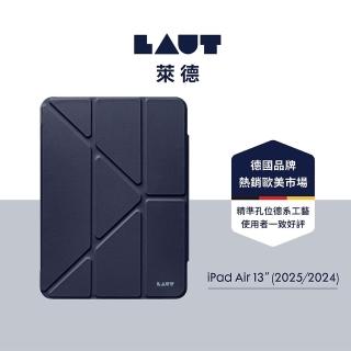 【LAUT 萊德】iPad Air 13吋 （2024-2025） 透明背板多角度保護殼-藍(適用M2/M3 平板殼)