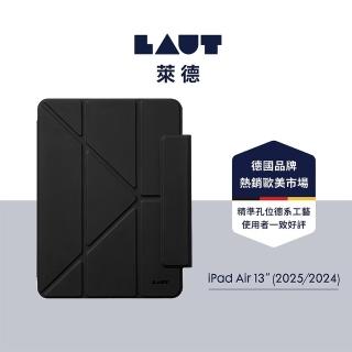 【LAUT 萊德】iPad Air 13吋（2024-2025）透明背板可拆式多功能保護殼-黑(適用M2/M3 平板殼)