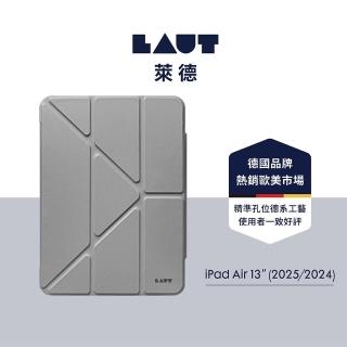 【LAUT 萊德】iPad Air 13吋（2024-2025）透明背板多角度保護殼-灰(適用M2/M3 平板殼)